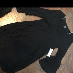 NWT francesca black ruffle lattice ruffle dress Xs